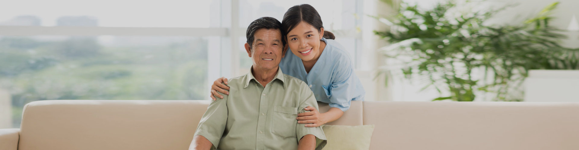 medical staff and senior smiling